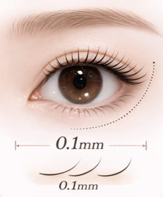 0.1mmのまつ毛の太さ